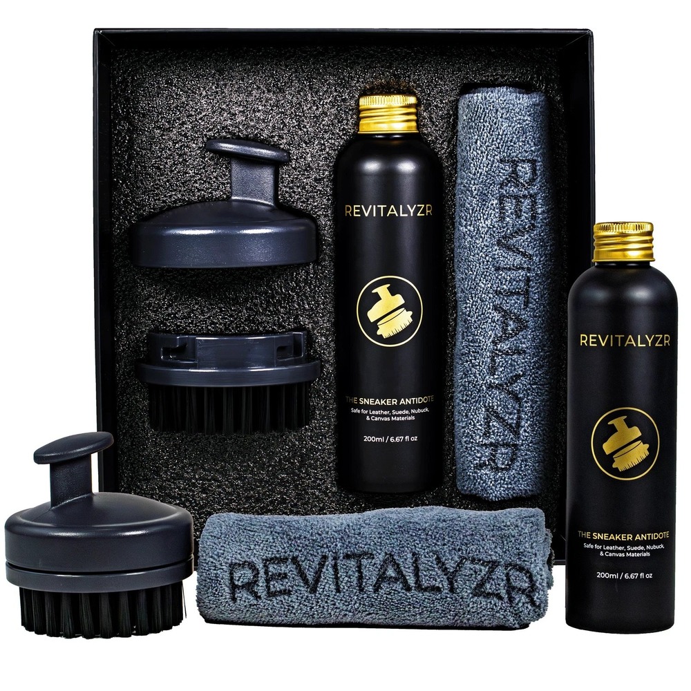 Revitalyzr Premium Shoe Cleaning Kit Sneaker Antidote Brush Microfiber Towel NEW